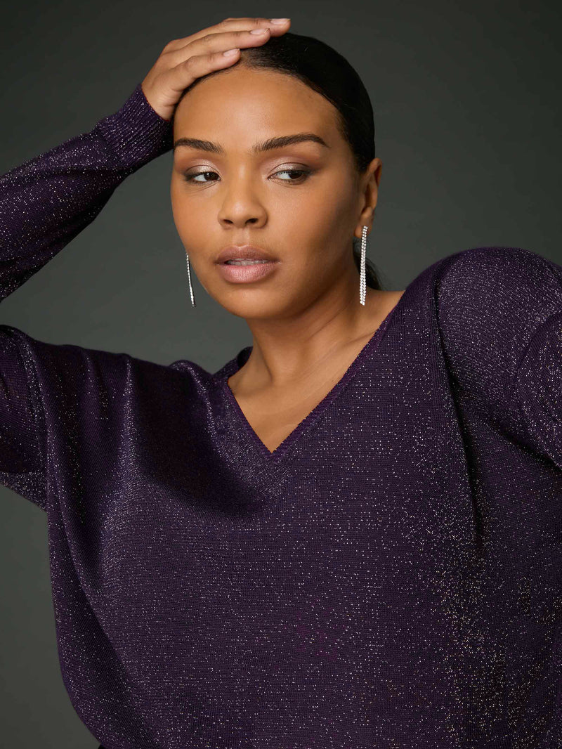 Purple Fine Knit Sparkle Jumper