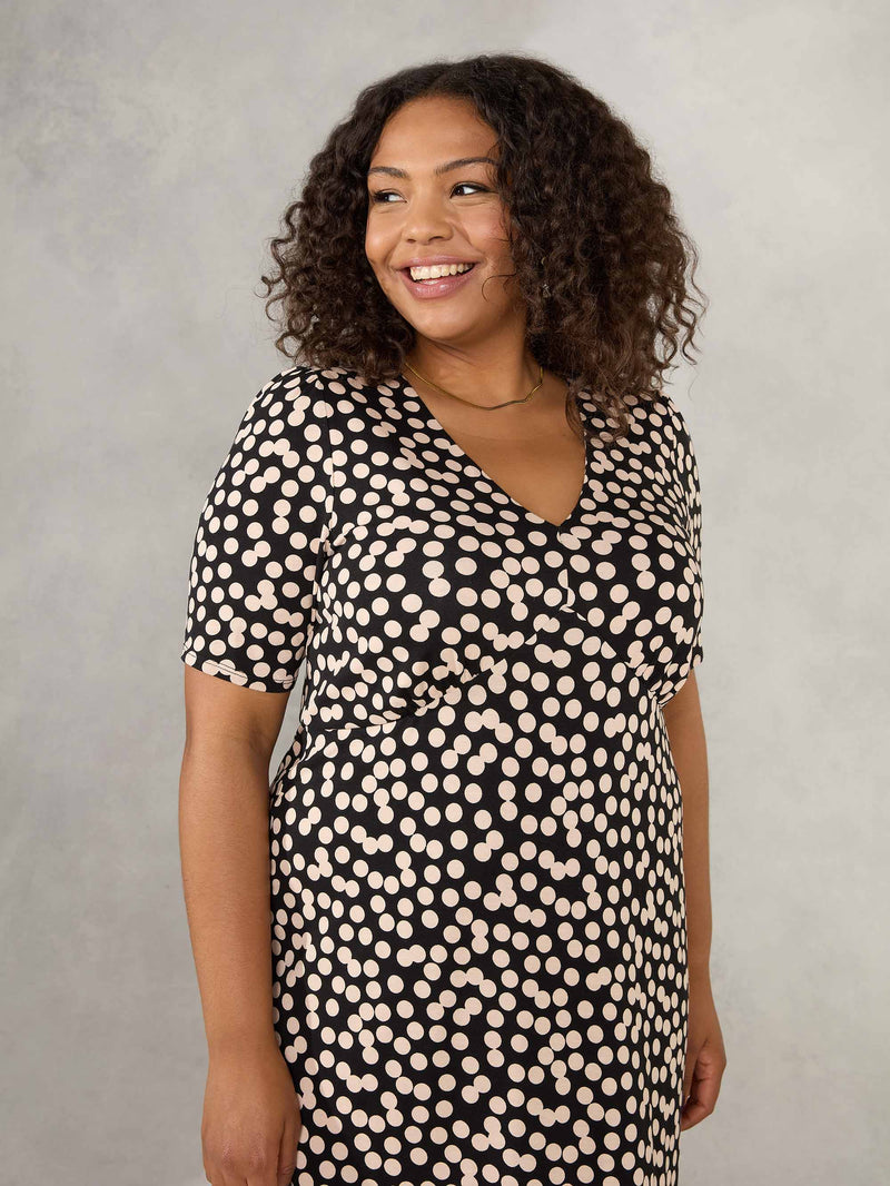 Black & Stone Spot Empire Line Maxi Dress