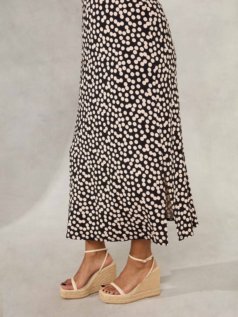 Black & Stone Spot Empire Line Maxi Dress