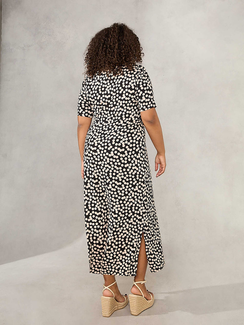 Black & Stone Spot Empire Line Maxi Dress