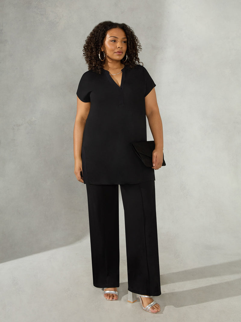 Black Bootleg Jersey Trouser