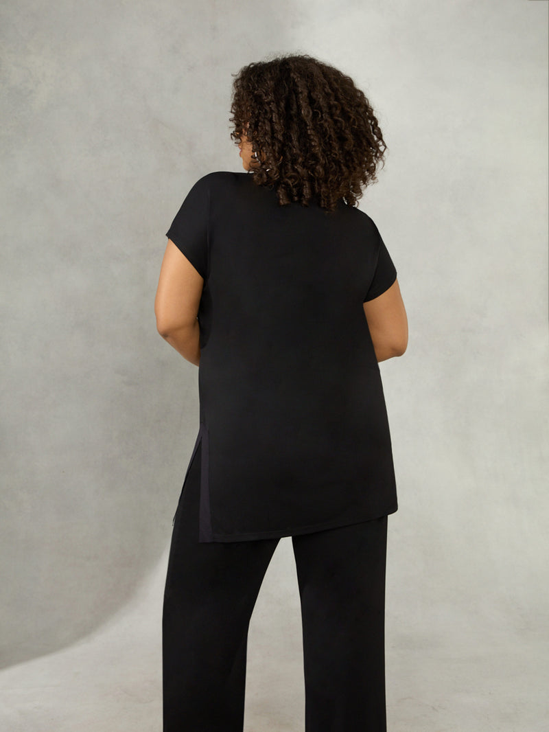 Black Bootleg Jersey Trouser