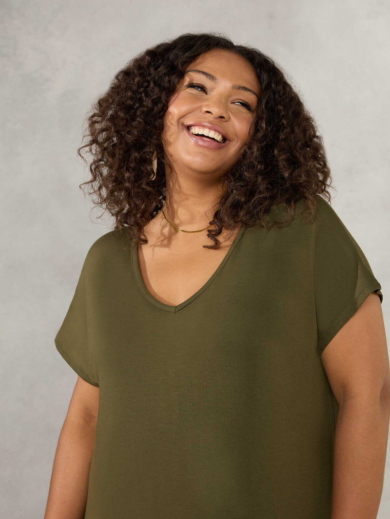 Khaki Maxi T-Shirt Dress