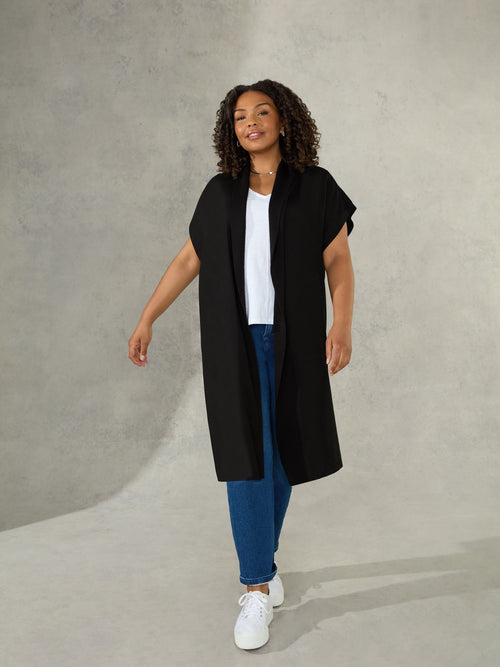 Black Longline Cardigan