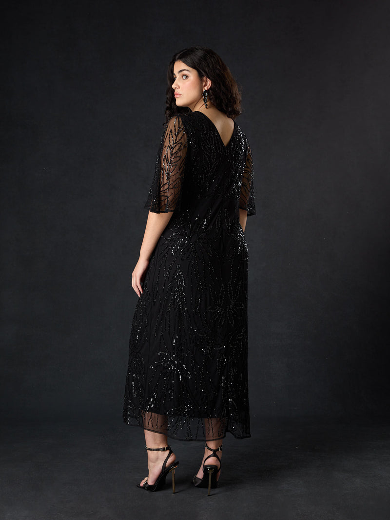 Black Embellished Maxi Dress