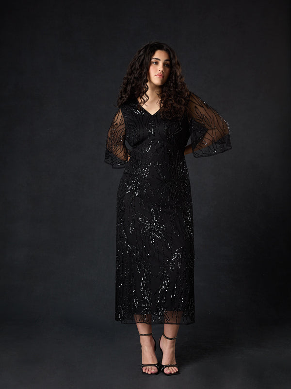 Black Embellished Maxi Dress