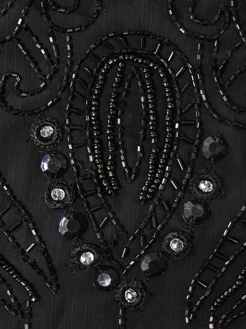 Black Embellished Chiffon Tunic Vest