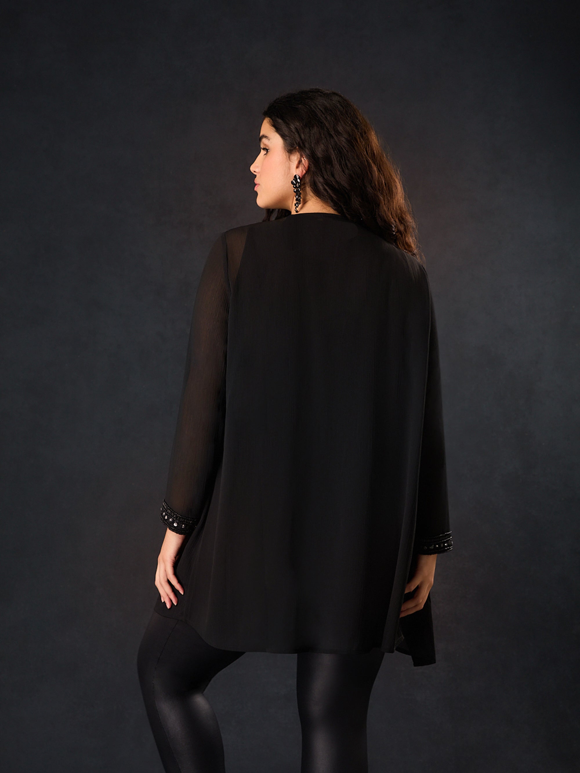 Black chiffon 2024 jacket plus size