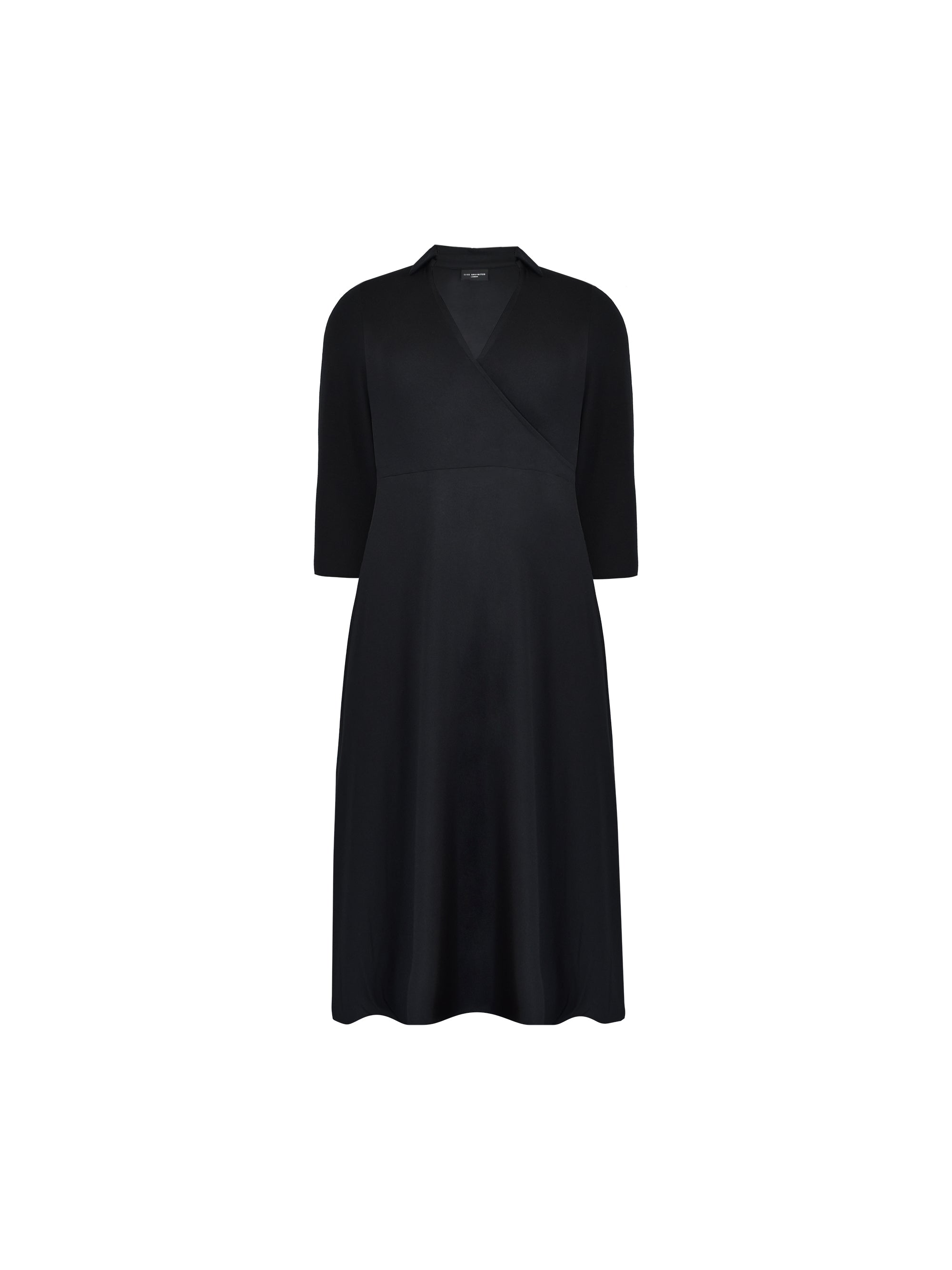 Black Wrap Midi Dress