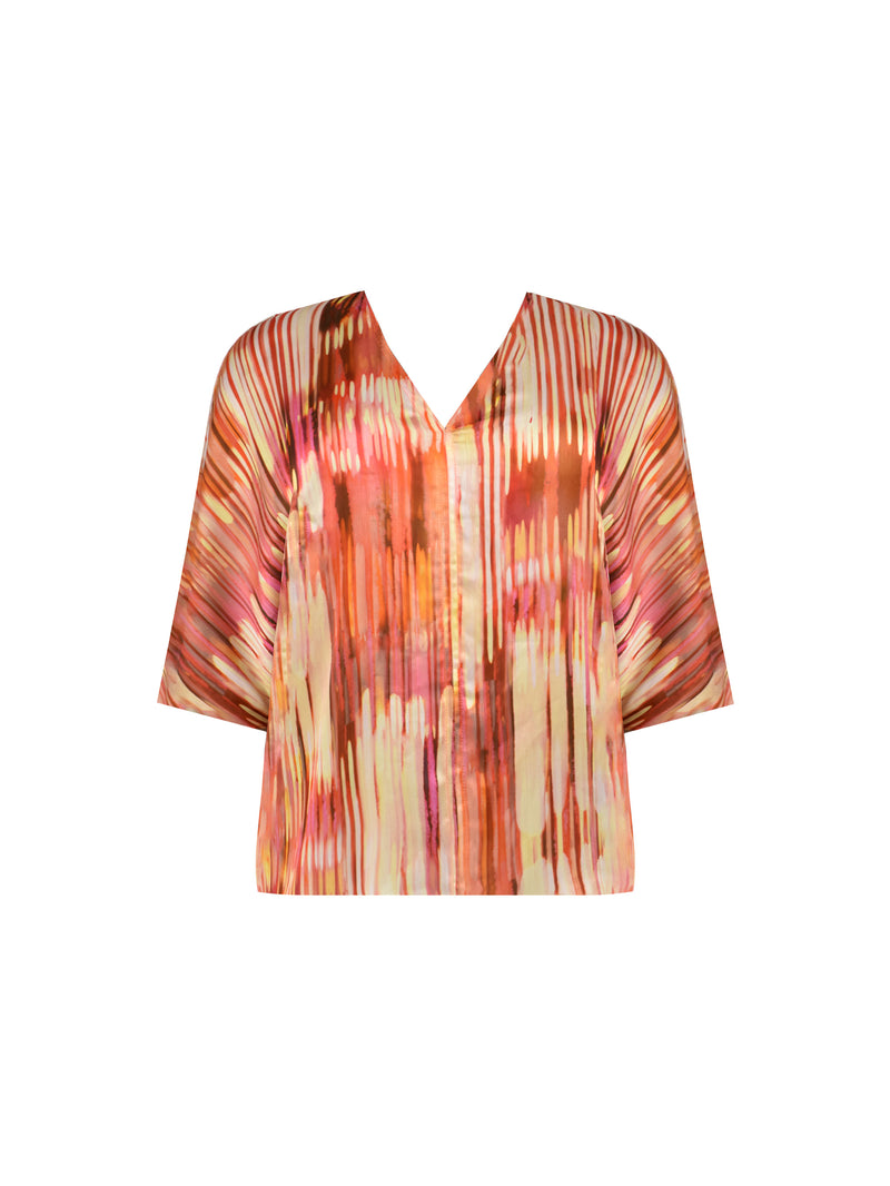 Pink Tie Dye Batwing Top
