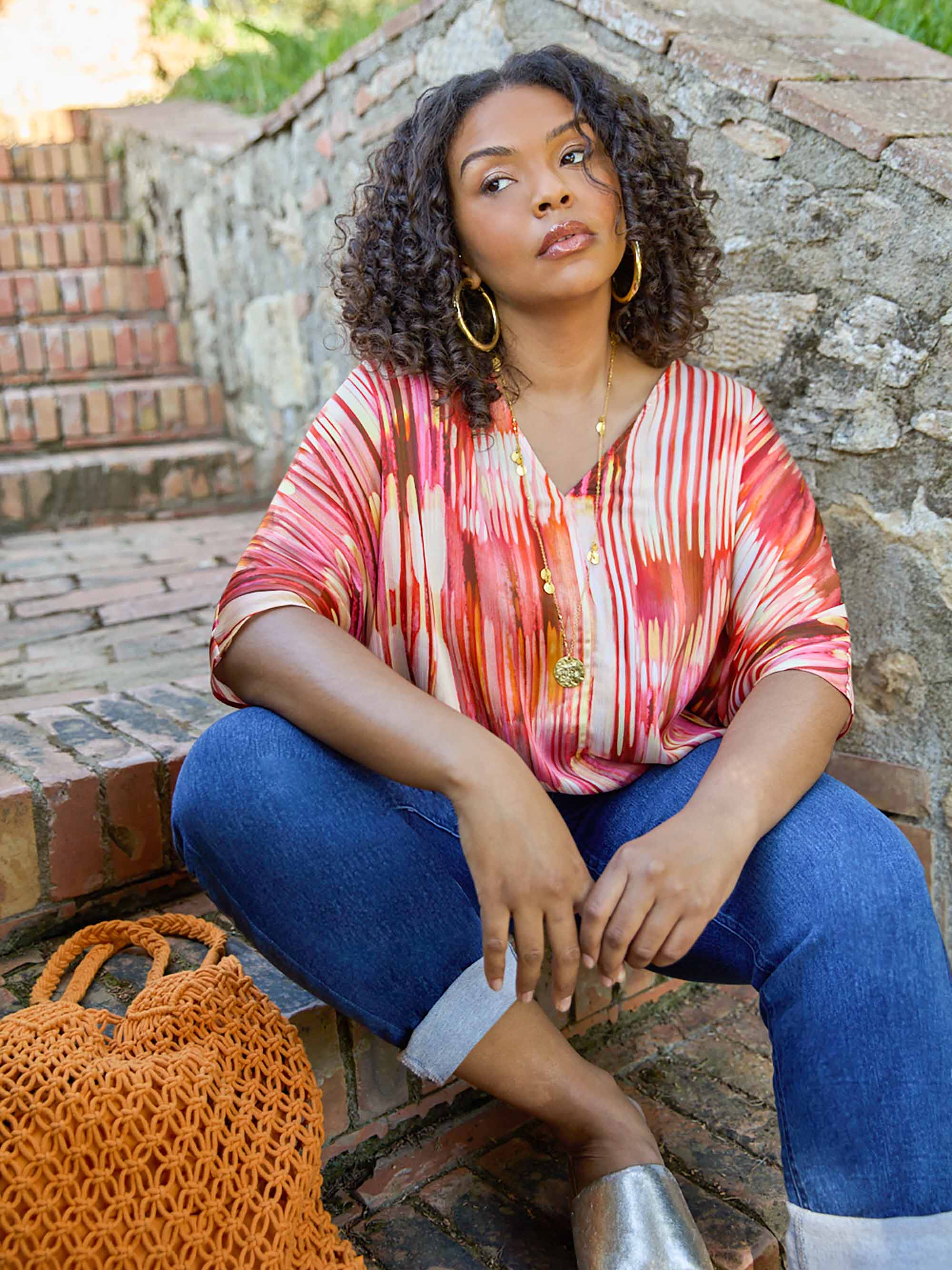 Pink Tie Dye Batwing Top