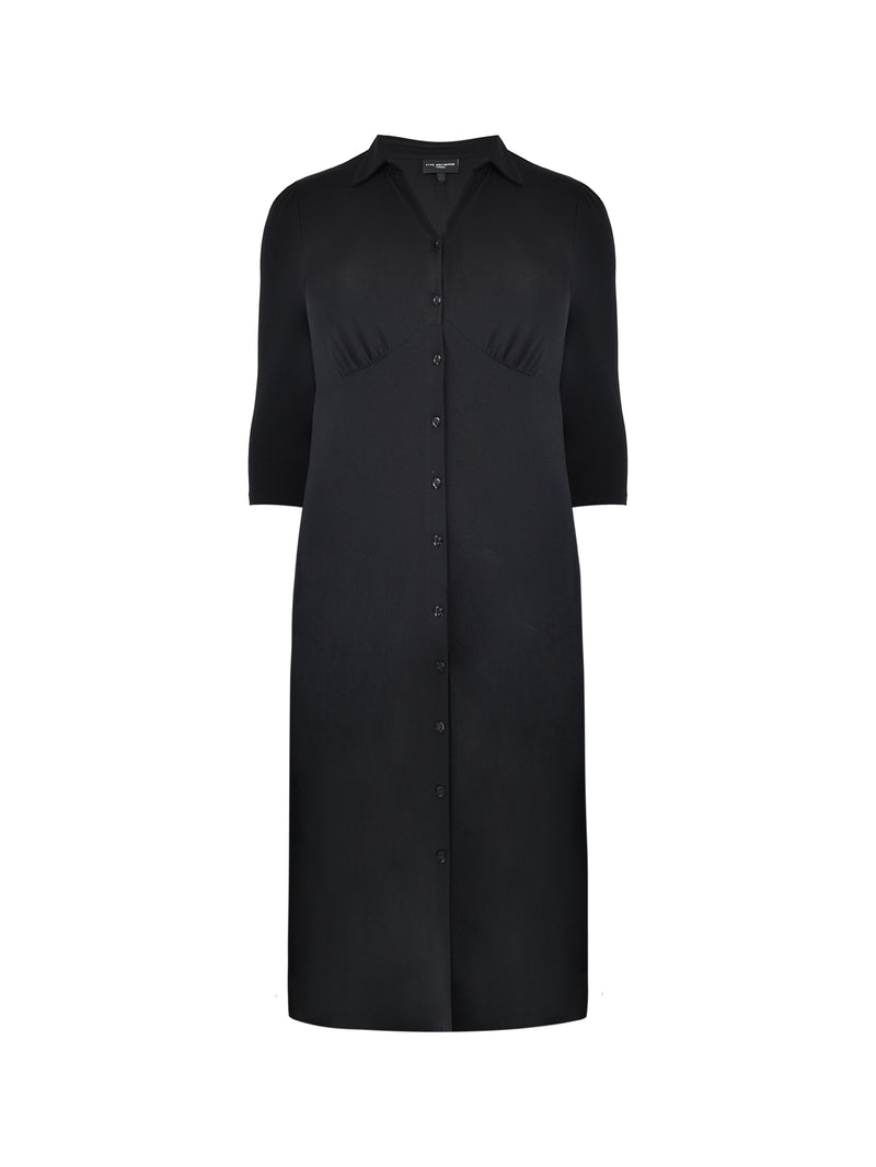 Black Empire Seam Jersey Midi Dress