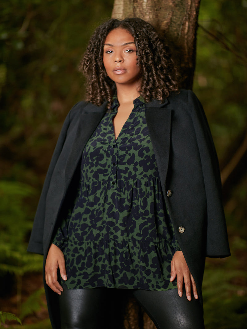 Black Wool Blend Long Tailored Coat