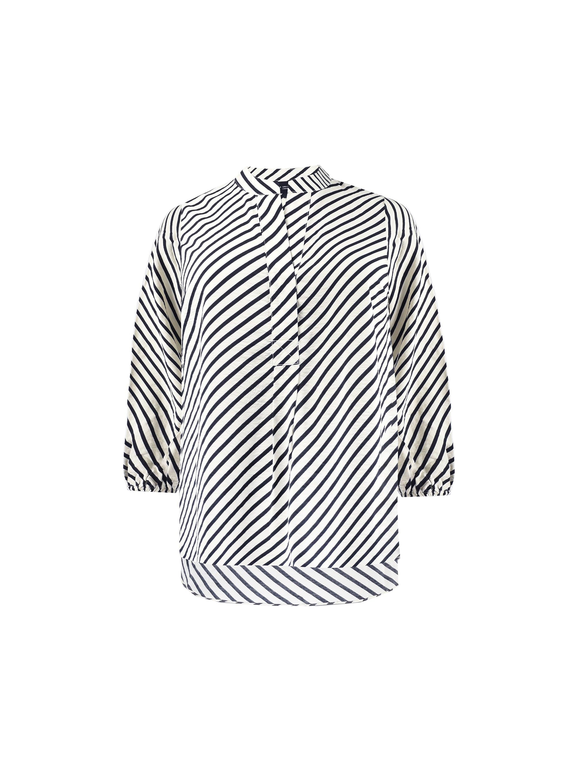 Ivory Stripe Curved Hem Shirt