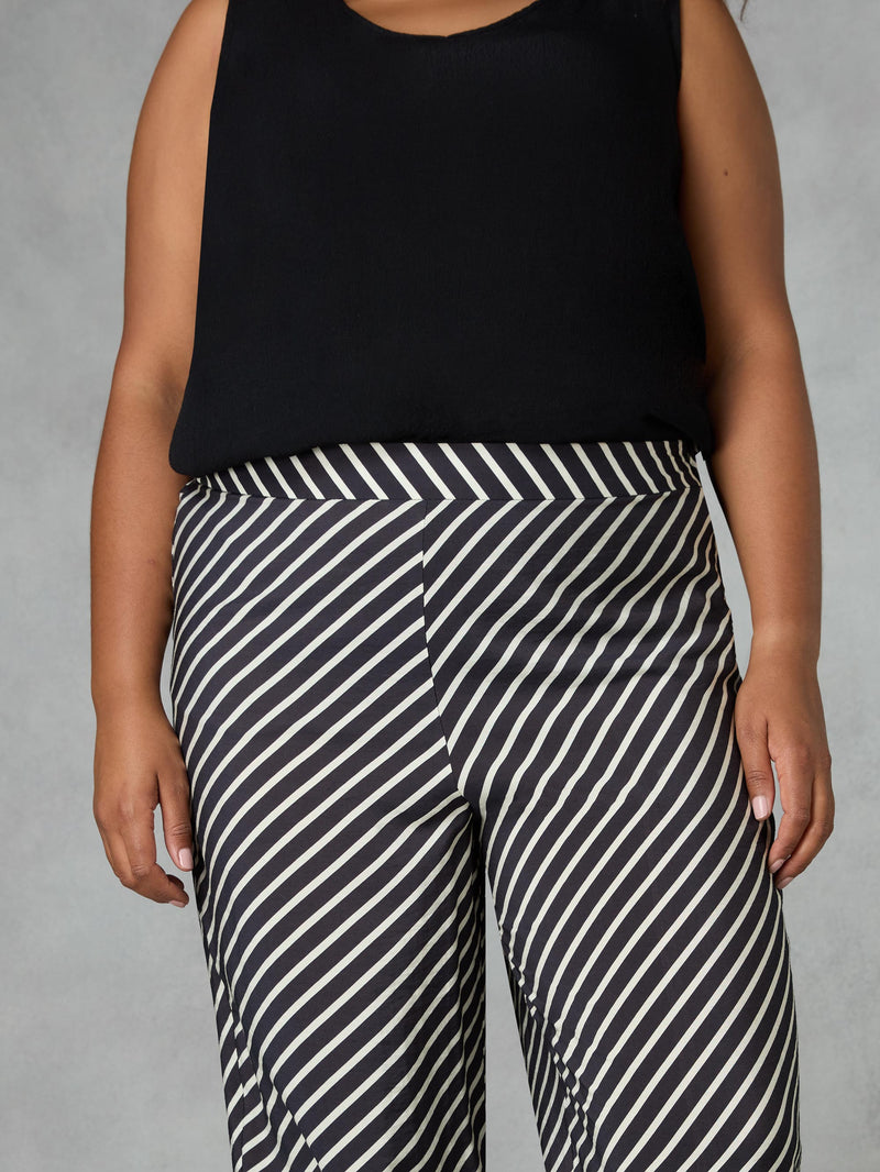 Black Stripe Wide Leg Trouser