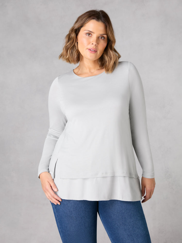 Grey Double Layer Top