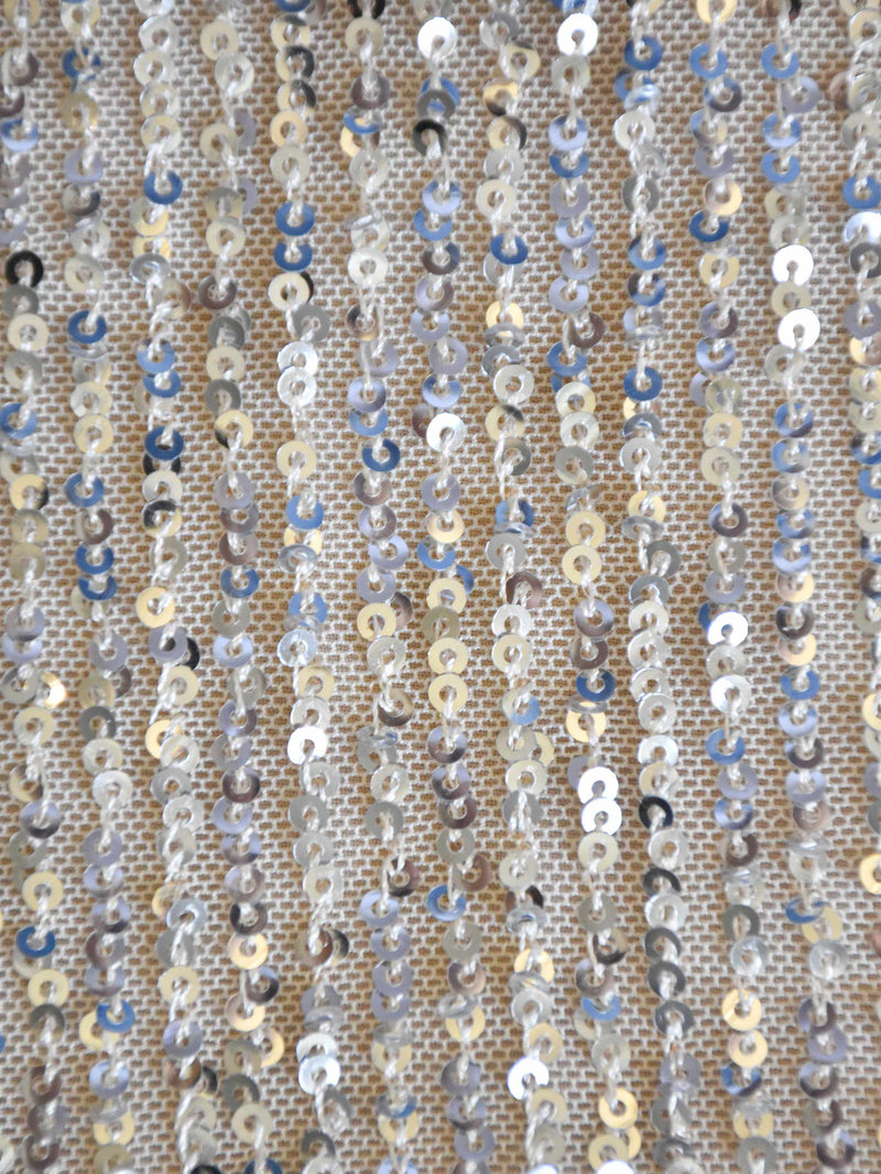 Champagne Sequin V-Neck Blouse