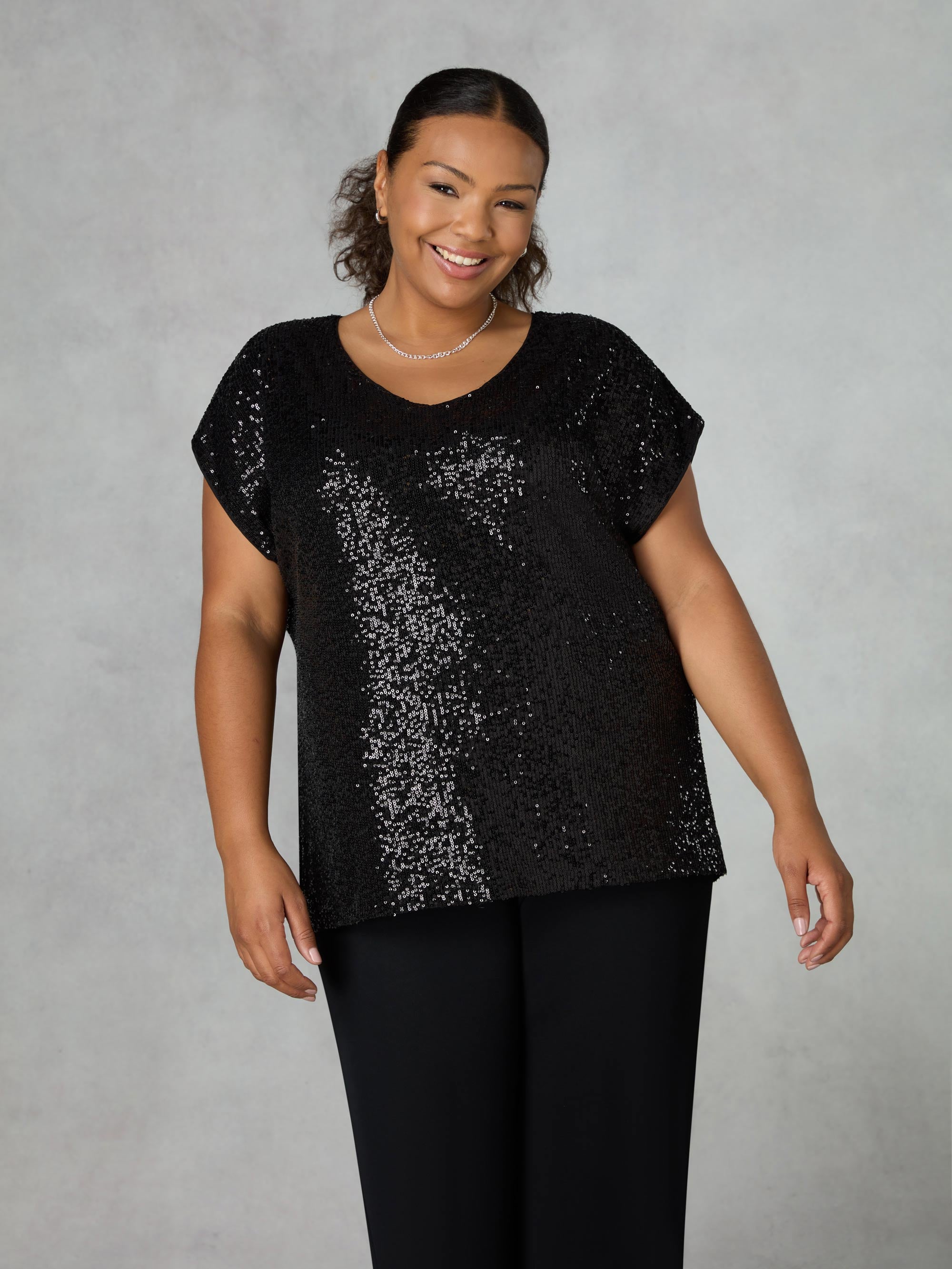 Black Sequin T-Shirt