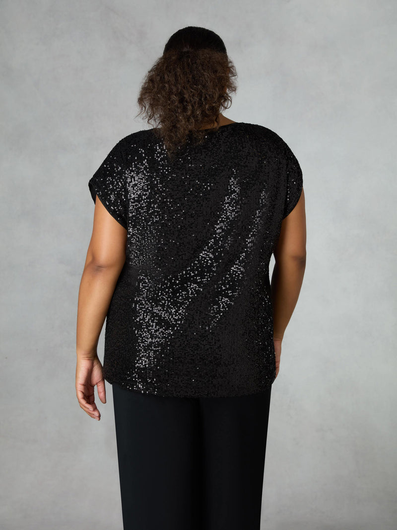 Black Sequin T-Shirt