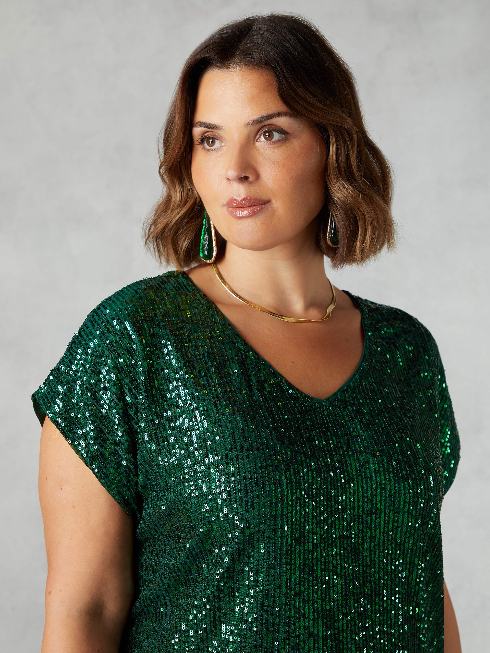 Sequin hot sale longline top