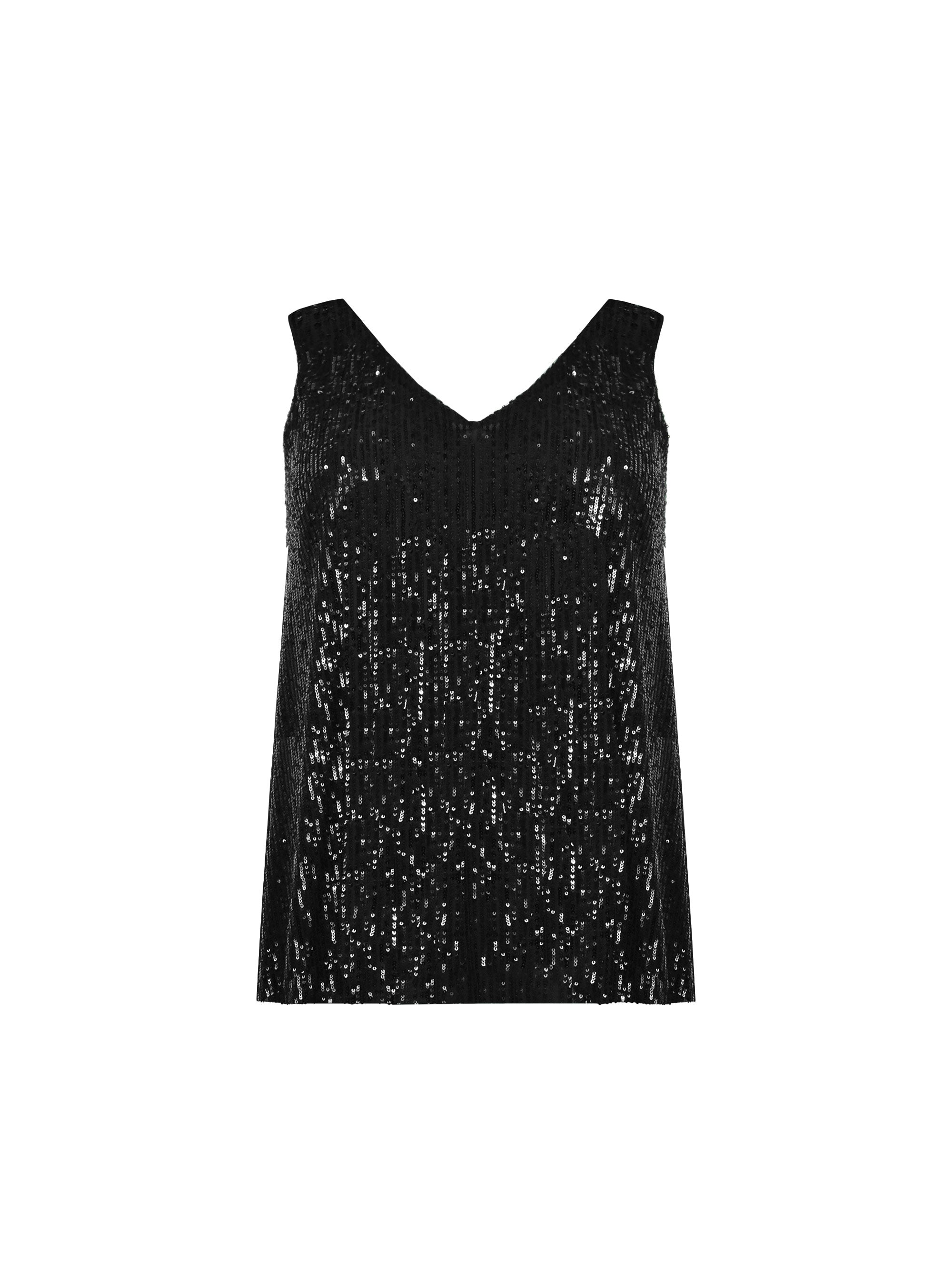 Black sparkly vest store top