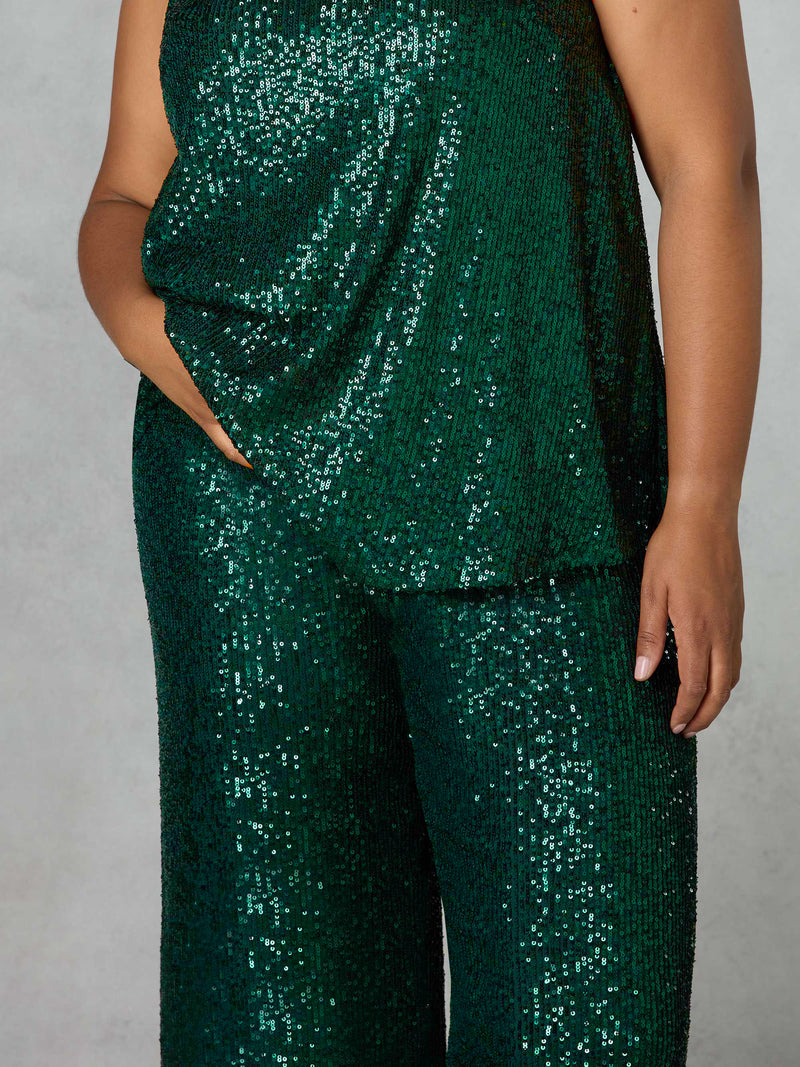 Green Sequin Trousers