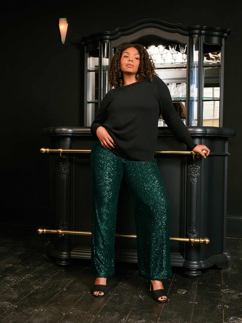 Green Sequin Trousers