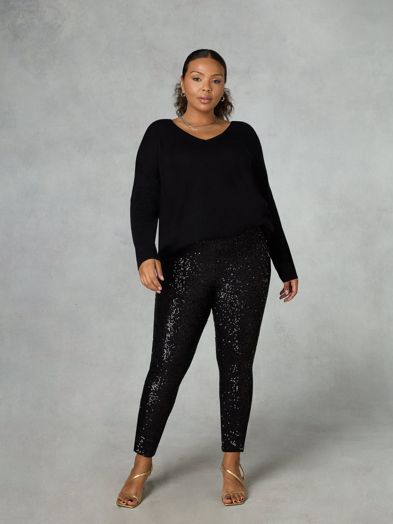 Black Sequin Leggings
