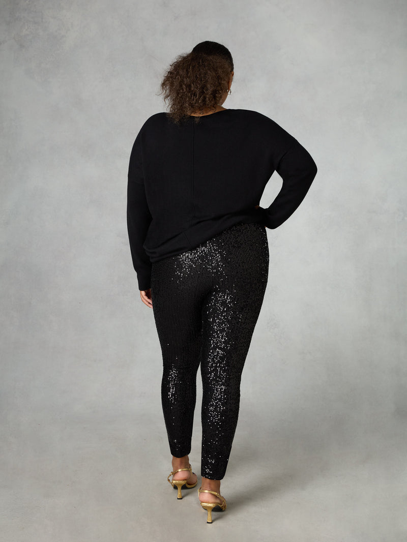 Black Sequin Leggings