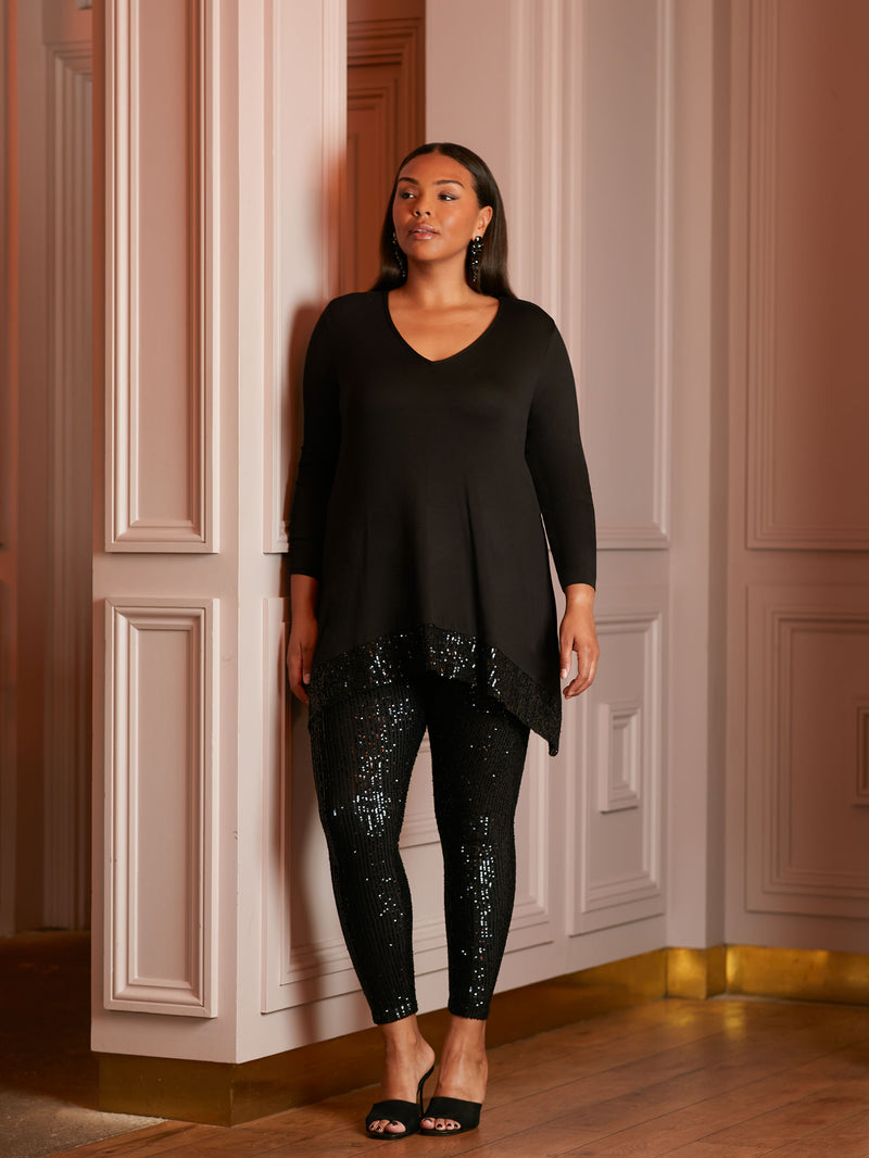 Black Sequin Leggings