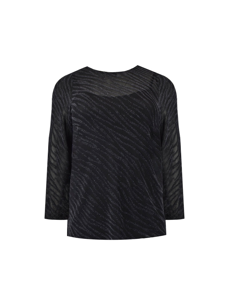 Black Zebra Burnout High Low Top