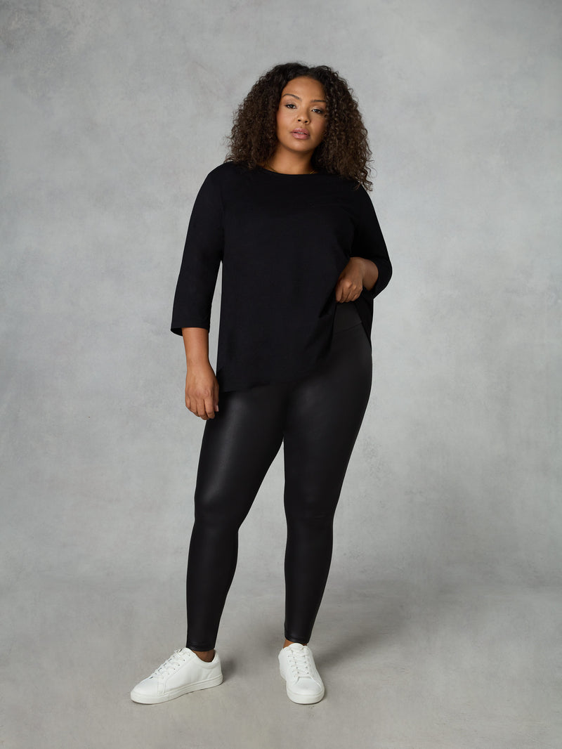 Black Faux Leather Legging