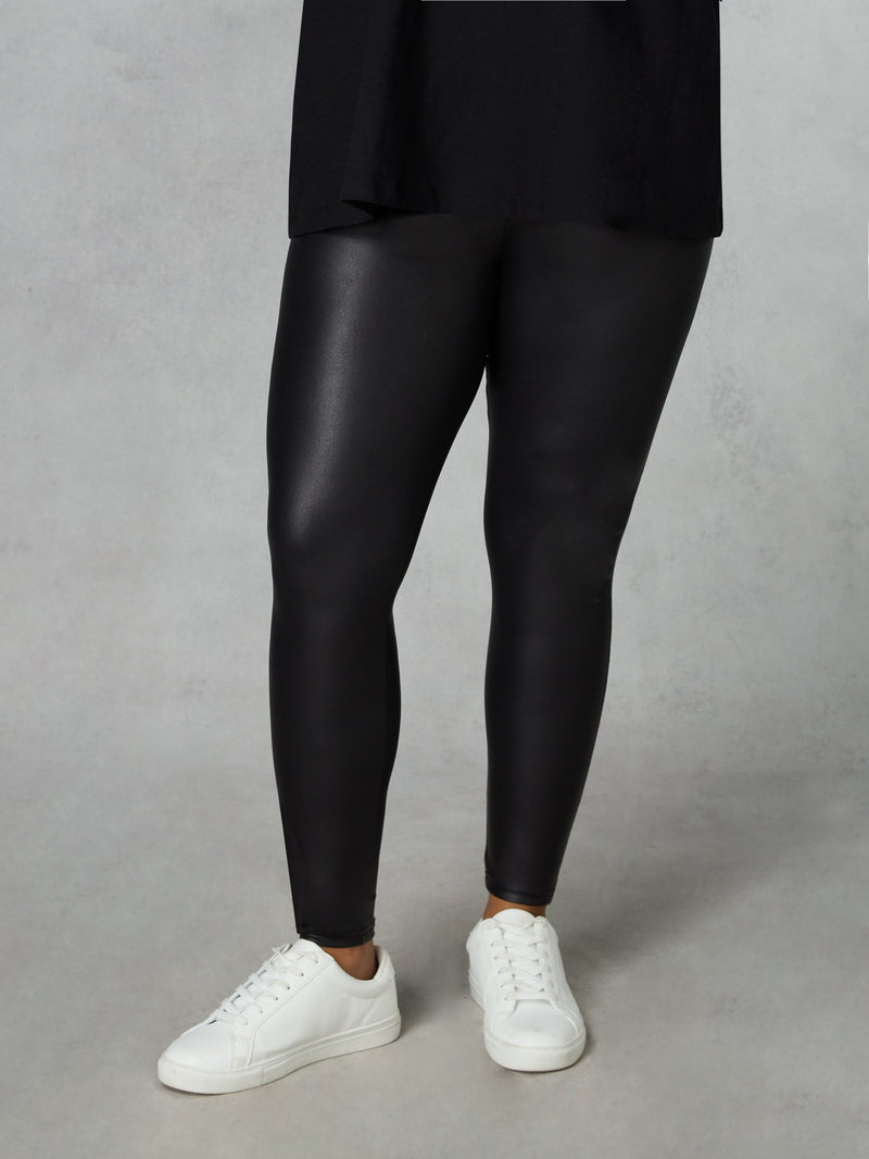 Black Faux Leather Legging