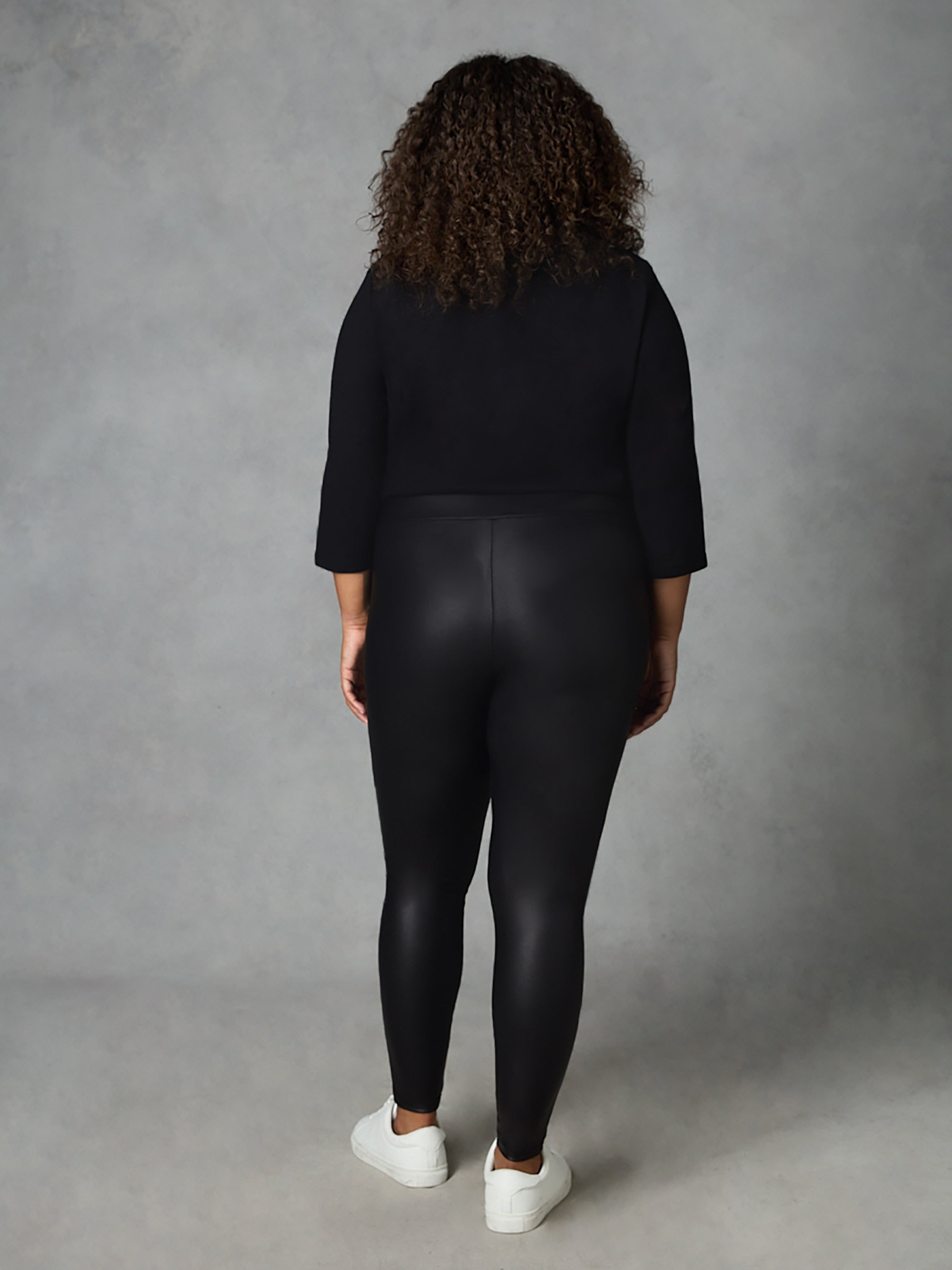 Black leather leggings plus size hotsell