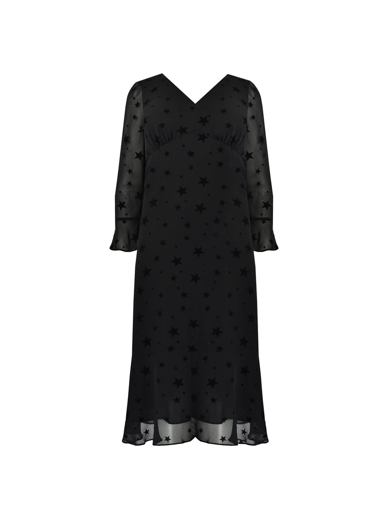Black Flock Star Midaxi Dress