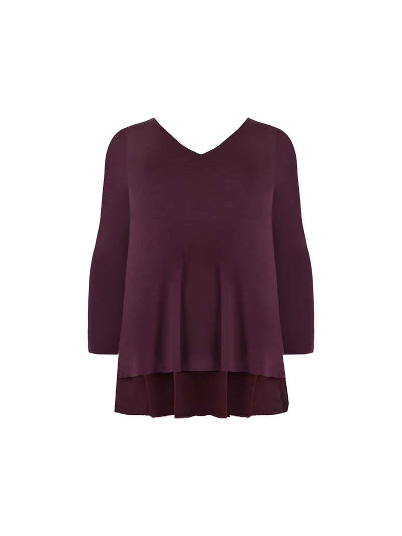 Purple Chiffon Split Back Overlay Top