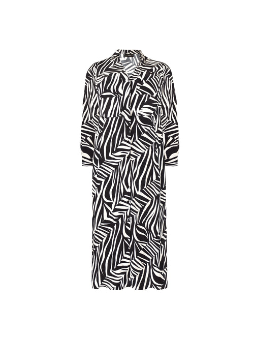 Stone Linear Print Shirt Dress