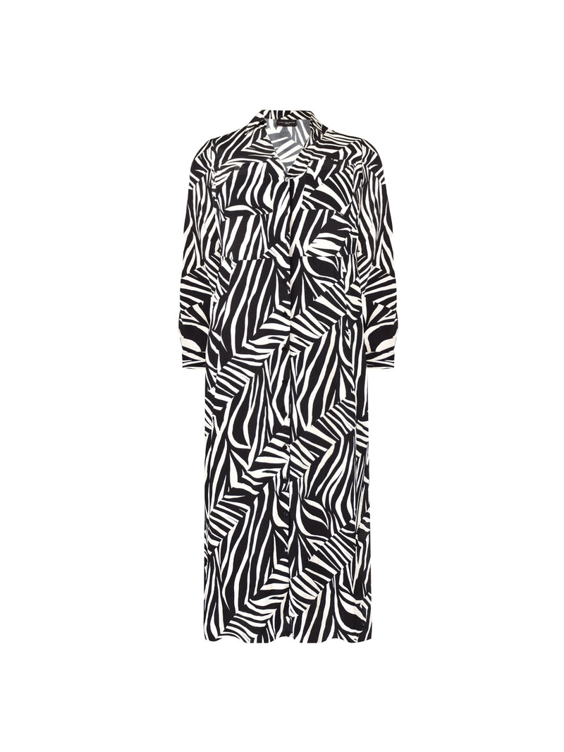 Stone Linear Print Shirt Dress