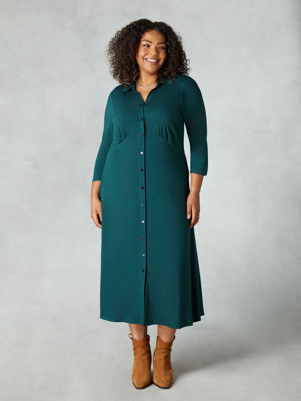 Green Empire Seam Jersey Dress