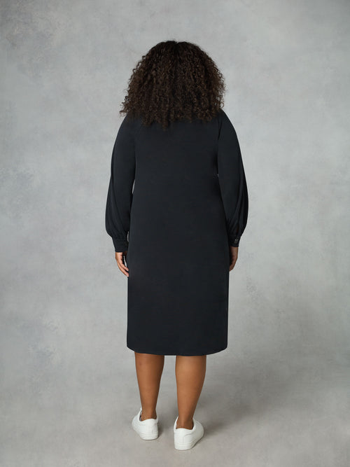 Black Modal Jersey Swing Dress