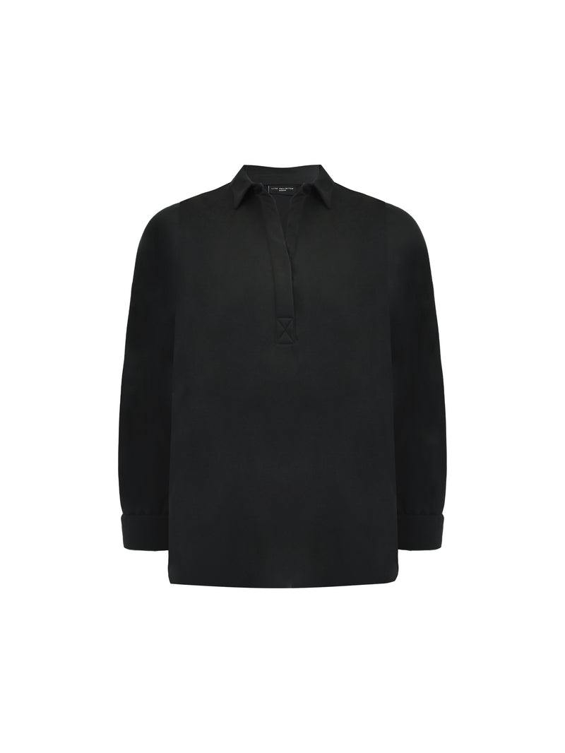 Black Modal Jersey Longline Shirt