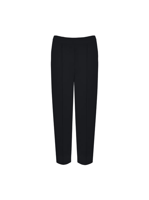 Black Stretch Tapered Trousers