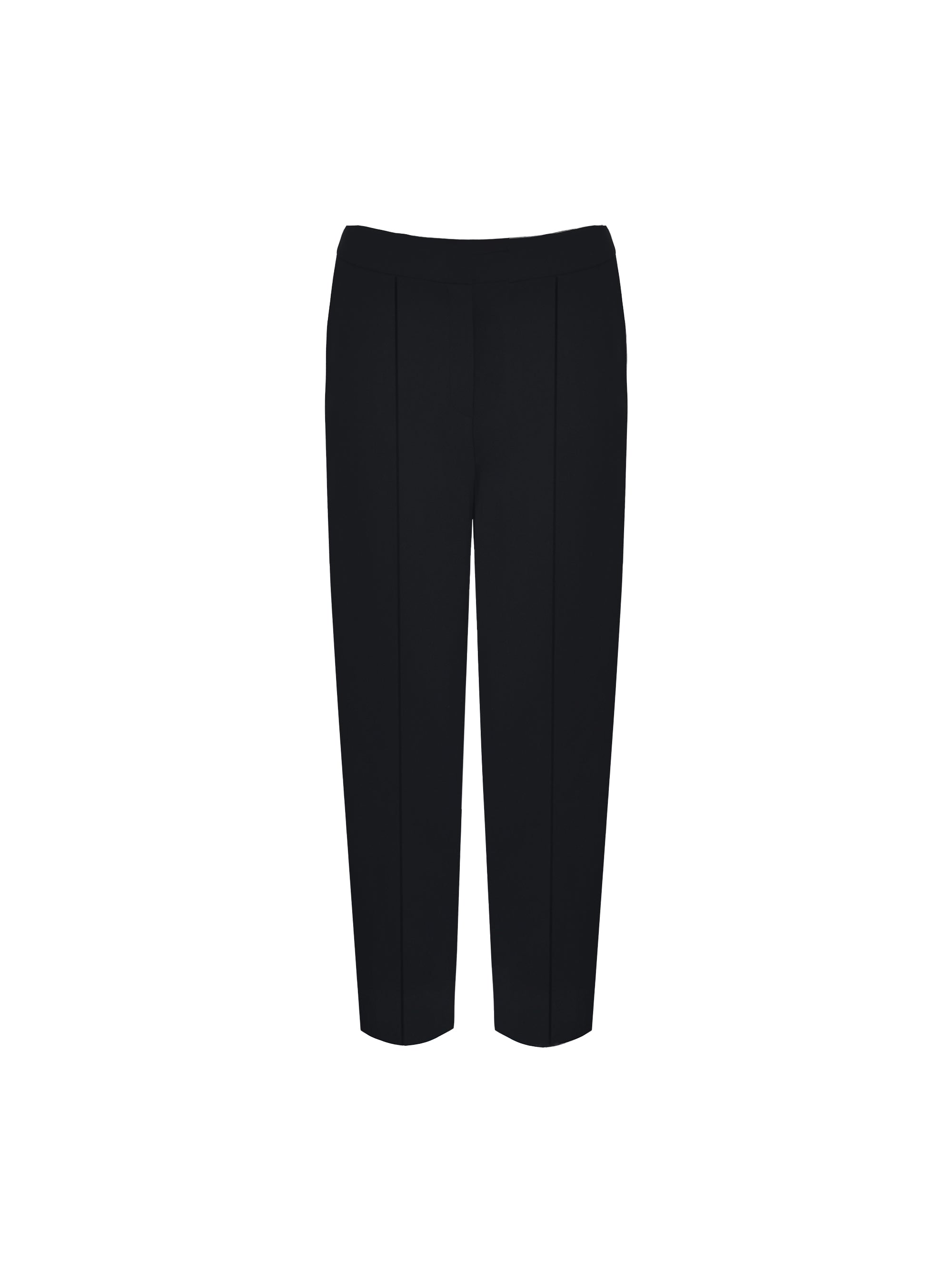 Black Stretch Tapered Trousers