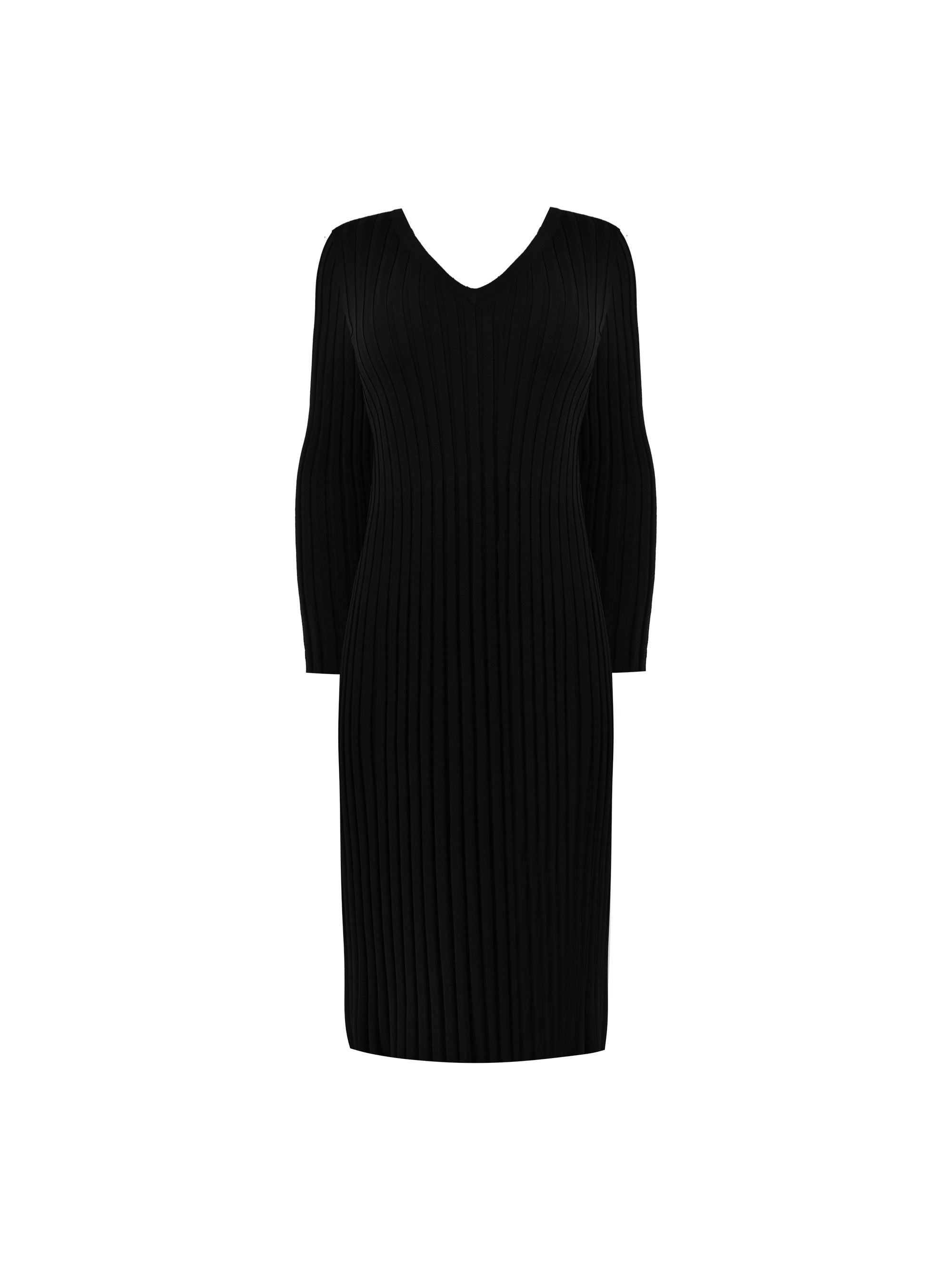 Black Knitted Rib Dress Black Knitted Rib Dress