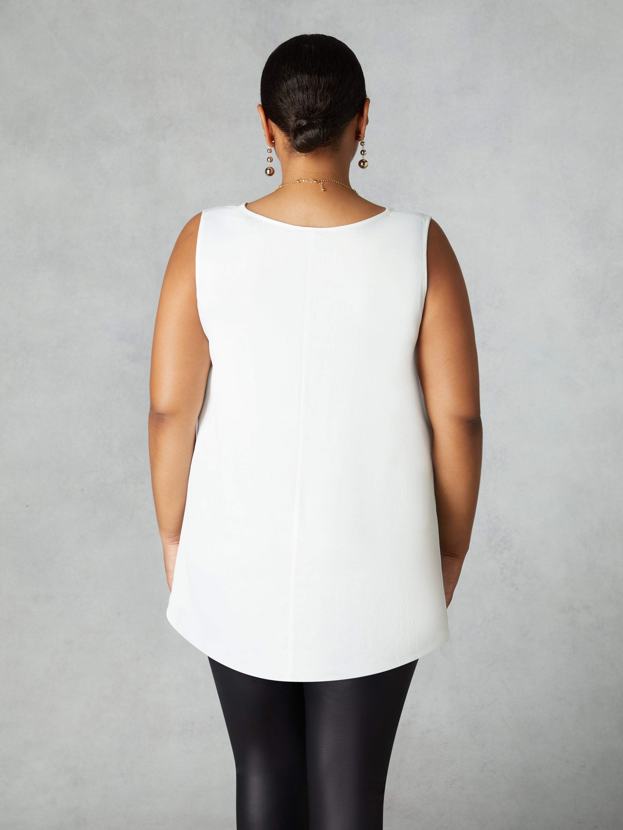 Ivory Satin Vest Top