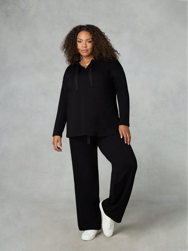 Black Longline Hoodie