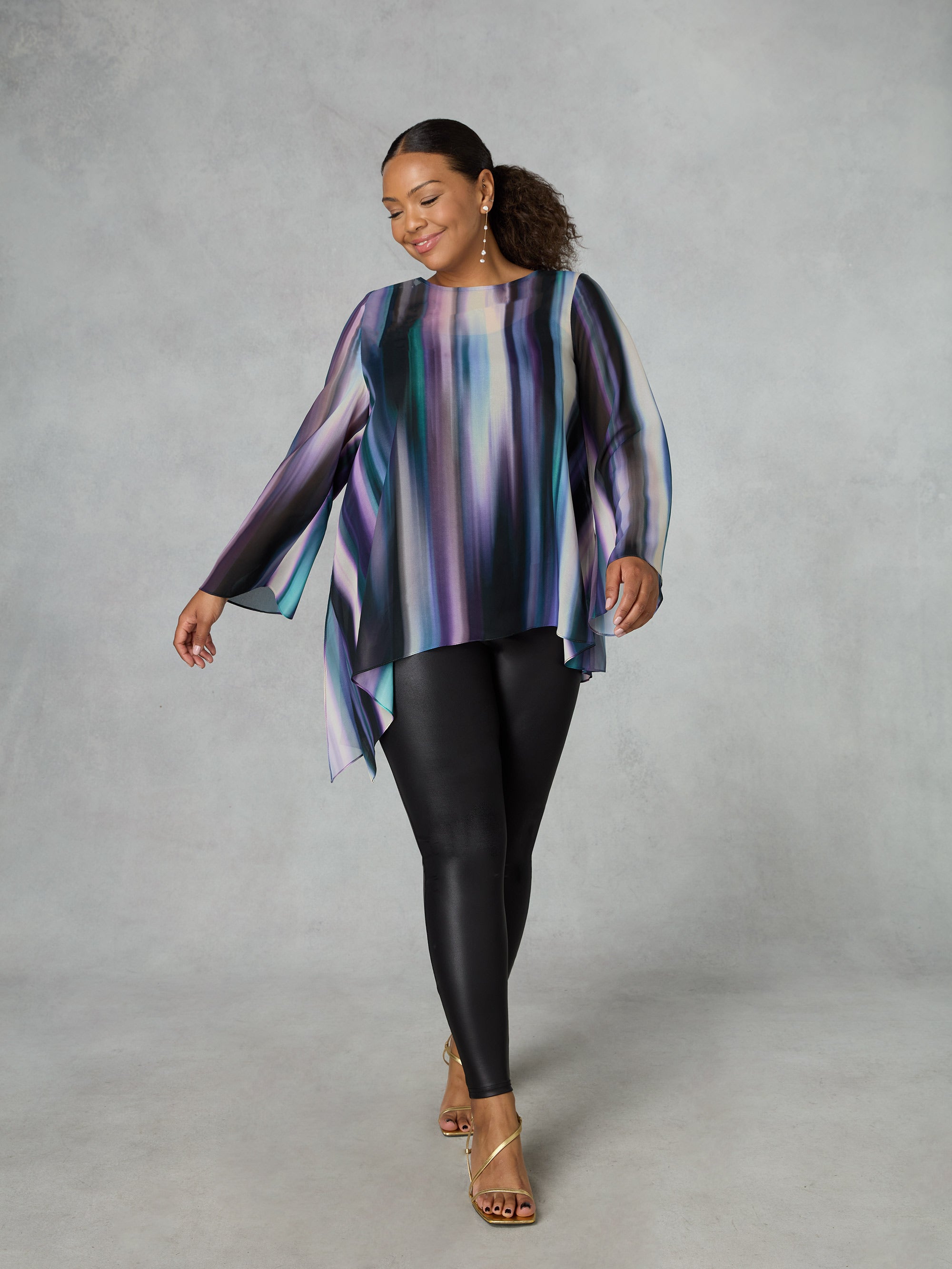 asymmetric chiffon top