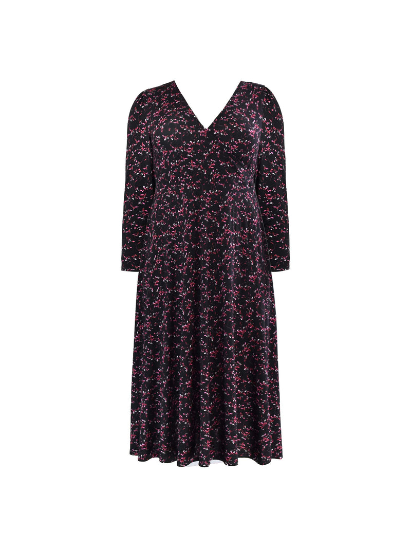 Petite Purple Ditsy Print Jersey Wrap Dress