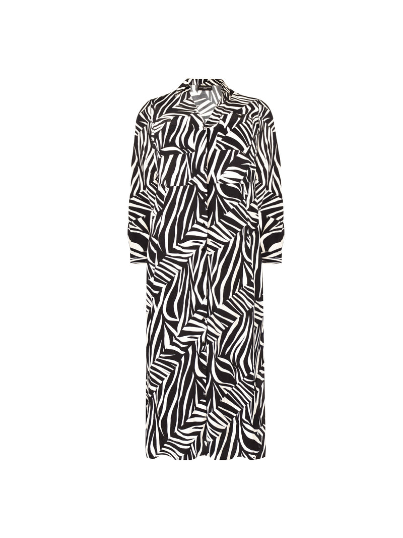 Petite Stone Linear Print Shirt Dress