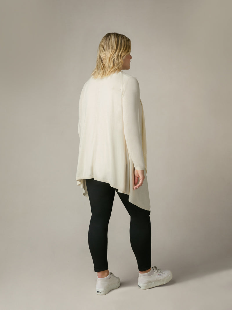 Stone Knitted Waterfall Cardigan